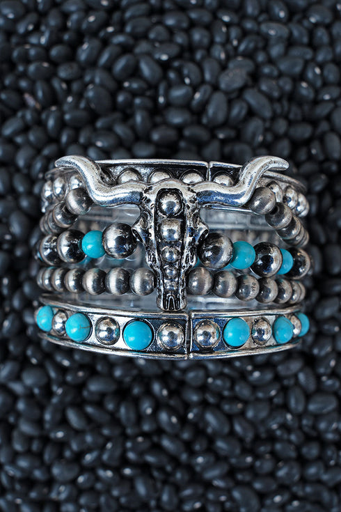 Desert Drift Turquoise & Silvertone Bracelet Set