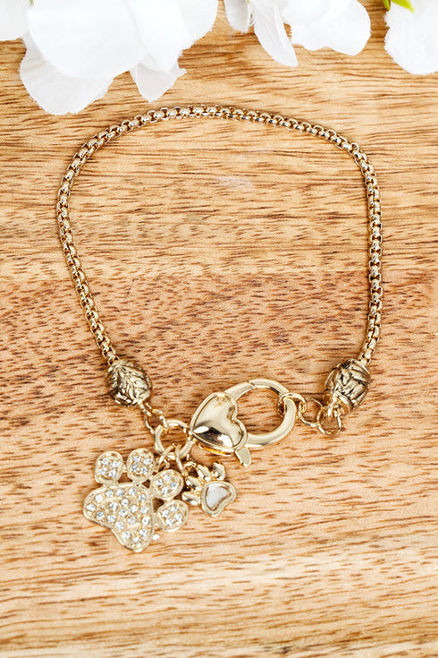 Pawlished Style Goldtone Charm Bracelet