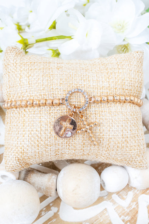 Grace Renewed Goldtone Beaded Bracelet