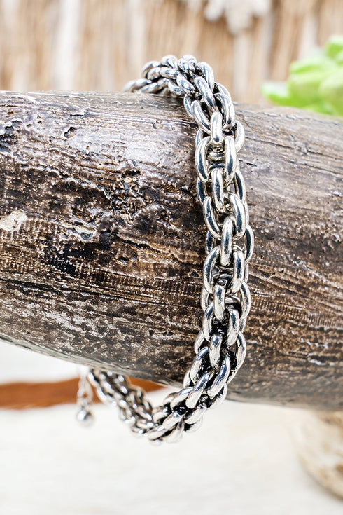 Break The Chains Silvertone Bracelet