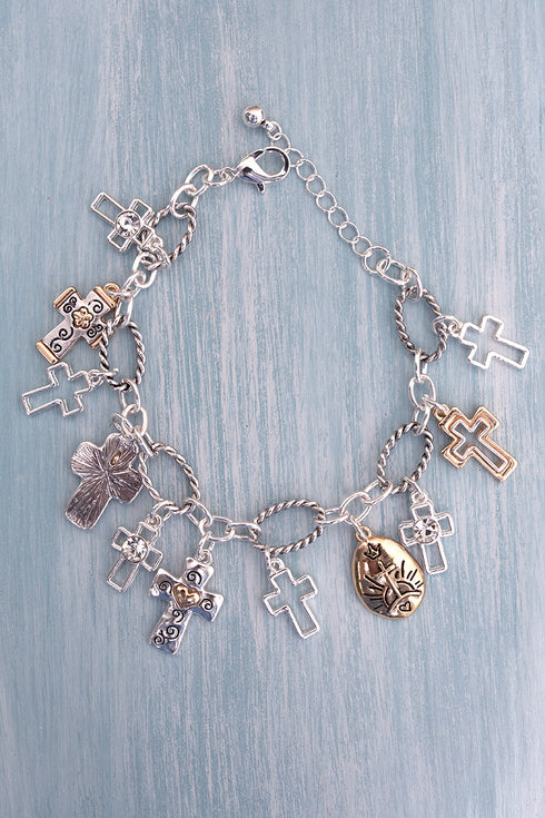 The Faith Edit Two-Tone Charm Bracelet