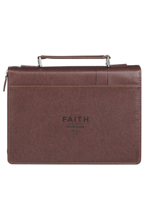 Faith Burnt Chestnut Faux Leather Large Bible Cover