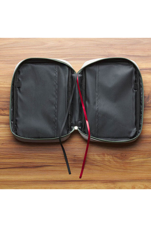 He Restores My Soul Gray Faux Leather Large Bible Cover
