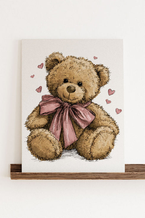Be Mine Bear Stretched Canvas Print