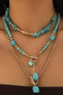Turquoise Mixed Signals Goldtone Three Necklace Set