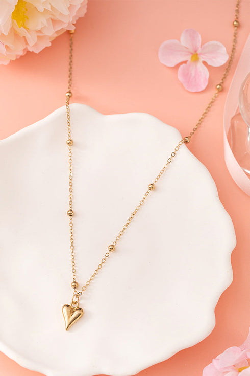 Sweet Intent Goldtone Heart Necklace