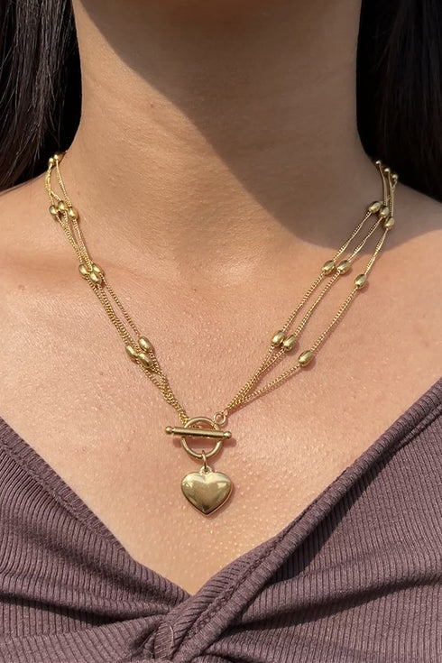 From The Heart Goldtone Necklace