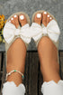 White Catalina Coquette Woven Straw Flip Flops