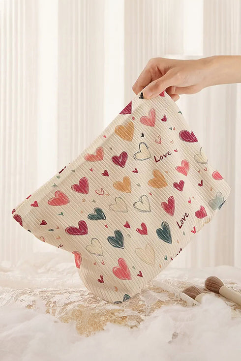 Heart Full Of Love Corduroy Makeup Bag