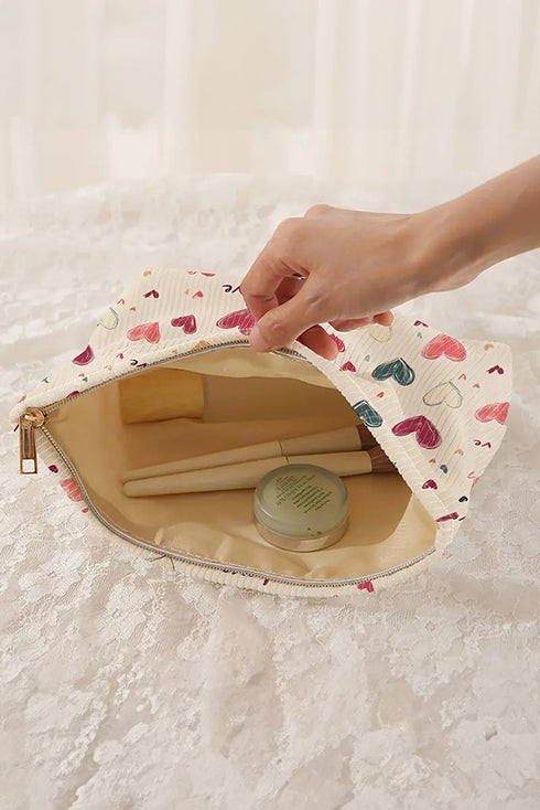 Heart Full Of Love Corduroy Makeup Bag