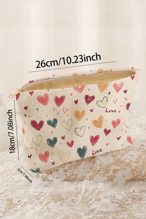 Heart Full Of Love Corduroy Makeup Bag