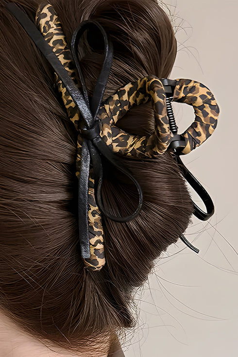 Spotted Luxe Leopard Fabric Hair Claw