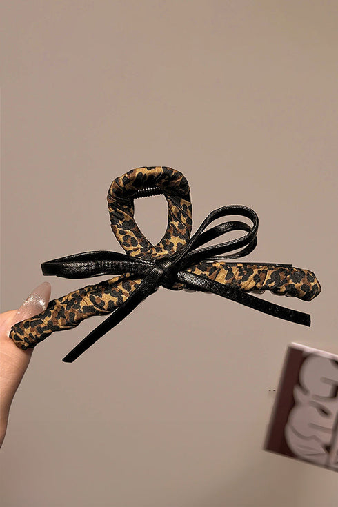 Spotted Luxe Leopard Fabric Hair Claw