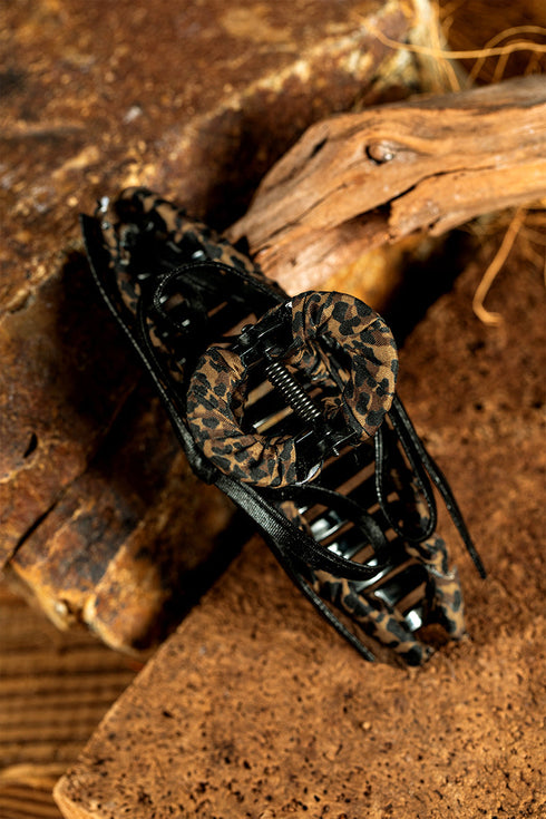 Spotted Luxe Leopard Fabric Hair Claw