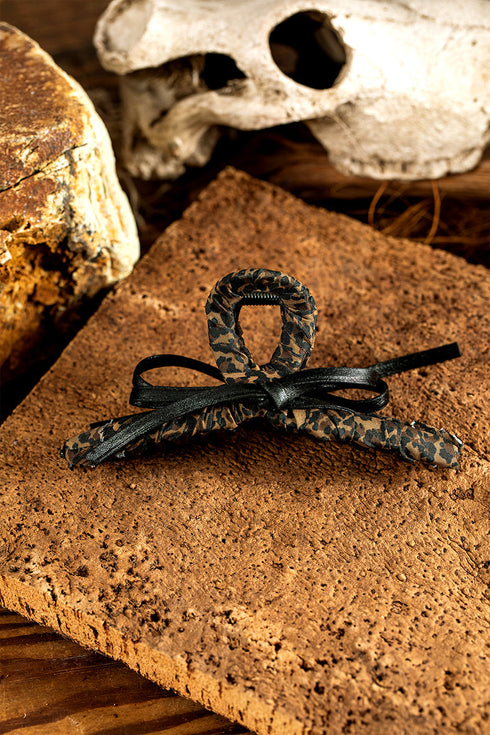 Spotted Luxe Leopard Fabric Hair Claw