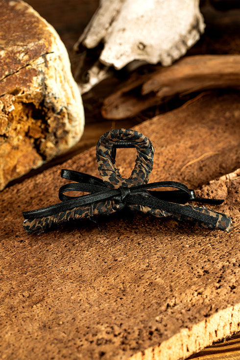 Spotted Luxe Leopard Fabric Hair Claw