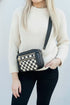 Downtown Dash Black Checkered Crossbody Bag