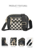 Downtown Dash Black Checkered Crossbody Bag