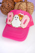 BOO Chenille Ghost Fuchsia Trucker Hat