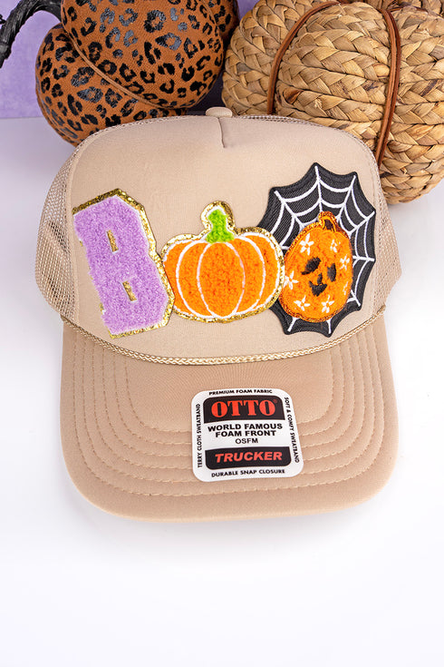 Boo Pumpkin Otto Khaki Trucker Hat