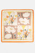 Garden Picnic Orange Square Satin Scarf