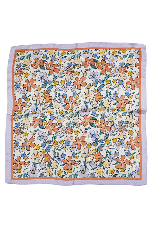 Let Your Dreams Blossom Purple Square Satin Scarf