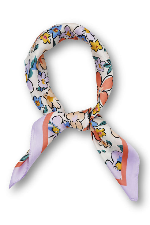 Let Your Dreams Blossom Purple Square Satin Scarf