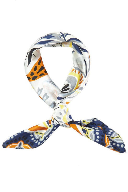 Jungle Edit Navy Square Satin Scarf