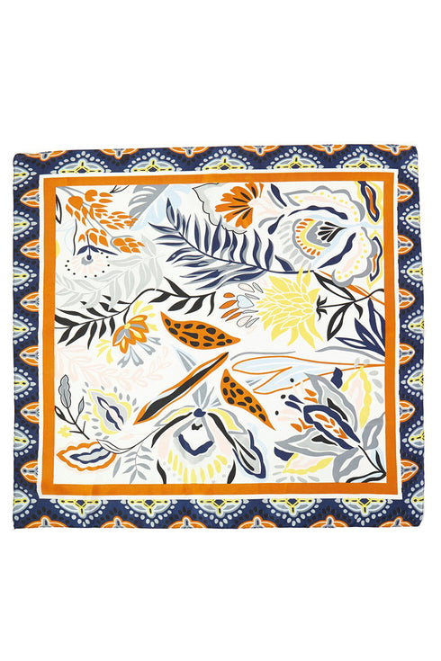 Jungle Edit Navy Square Satin Scarf