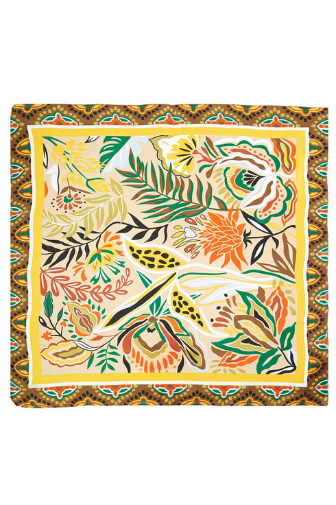 Jungle Edit Taupe Square Satin Scarf