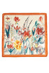 Venetian Garden Orange Square Satin Scarf