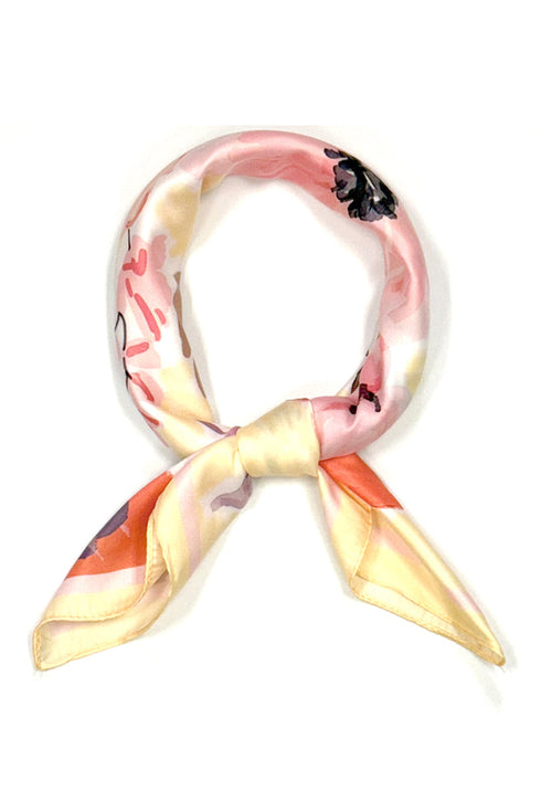Art in Bloom Yellow Square Satin Scarf
