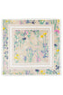 Wildflower Whimsy Beige Square Satin Scarf
