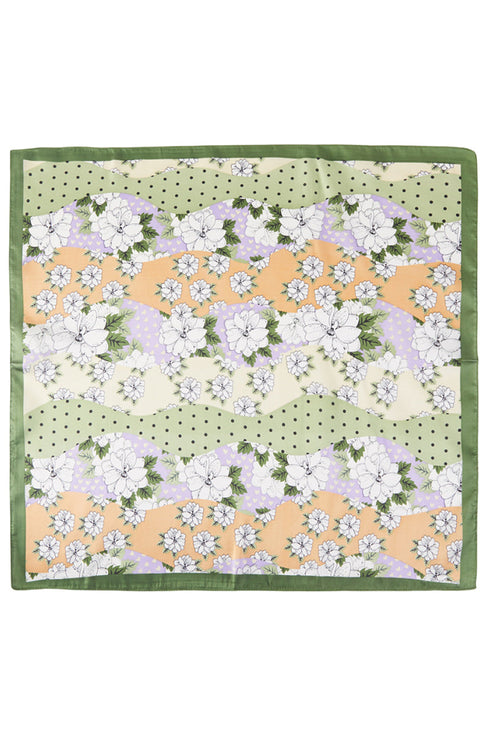 Summer Dreams Olive Square Satin Scarf