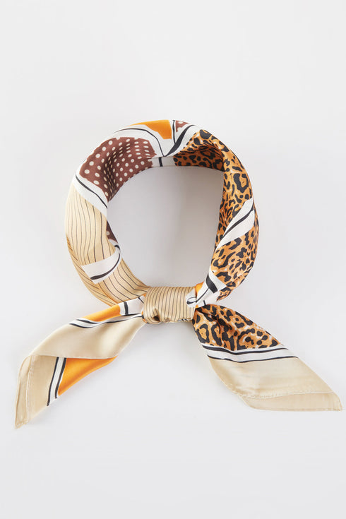 Wild Stallions Orange Square Satin Scarf
