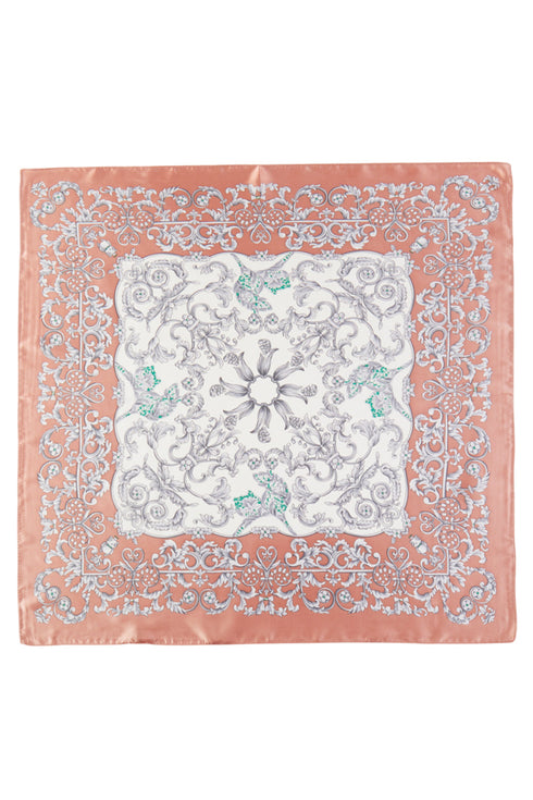 Gilded Grace Rust Square Satin Scarf