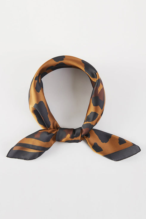 Wild & Free Brown Square Satin Scarf