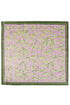 Botanical Edge Pink & Green Square Satin Scarf