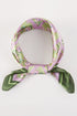Botanical Edge Pink & Green Square Satin Scarf