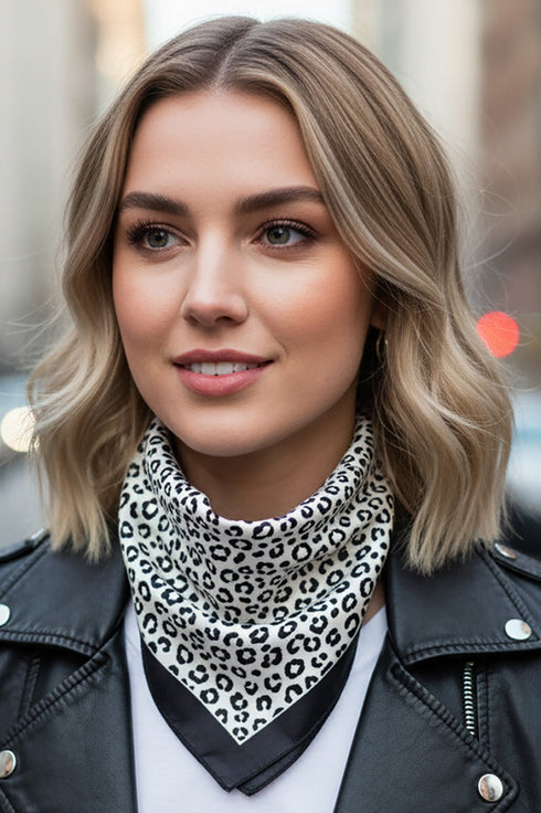 Fierce by Default Black Square Satin Scarf