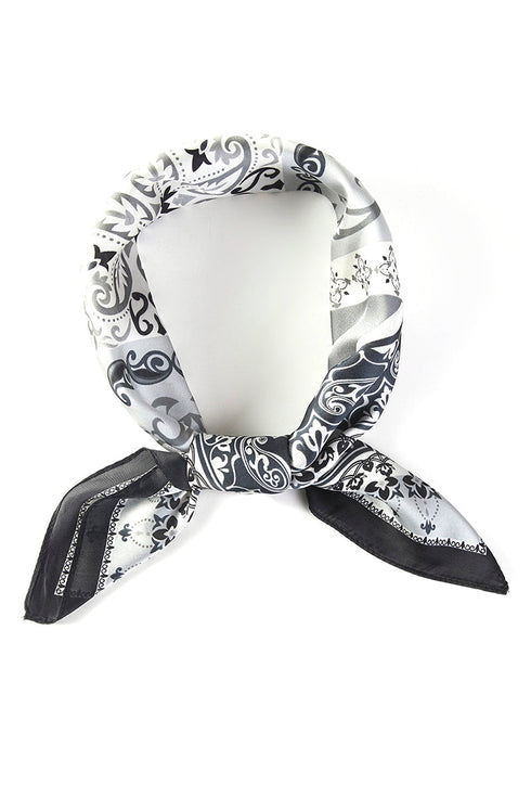 Valencia Black Square Satin Scarf