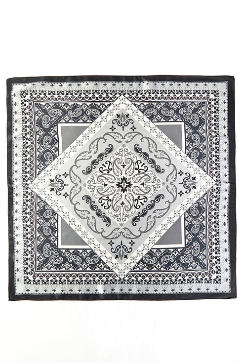 Valencia Black Square Satin Scarf