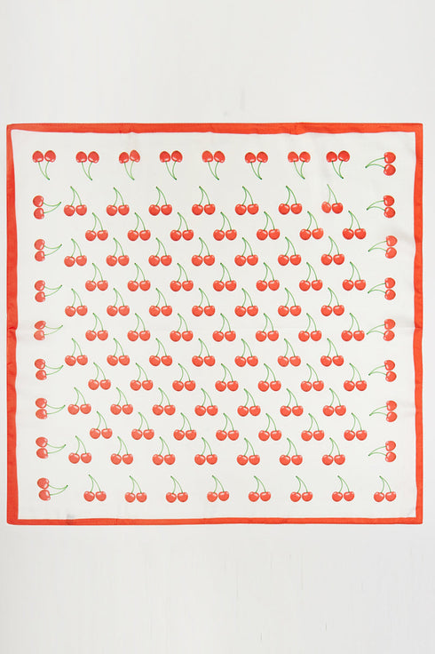 Cherry Season Square Satin Scarf