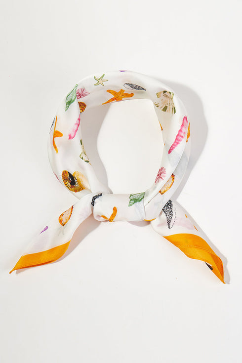 Ocean Hour Yellow Square Satin Scarf