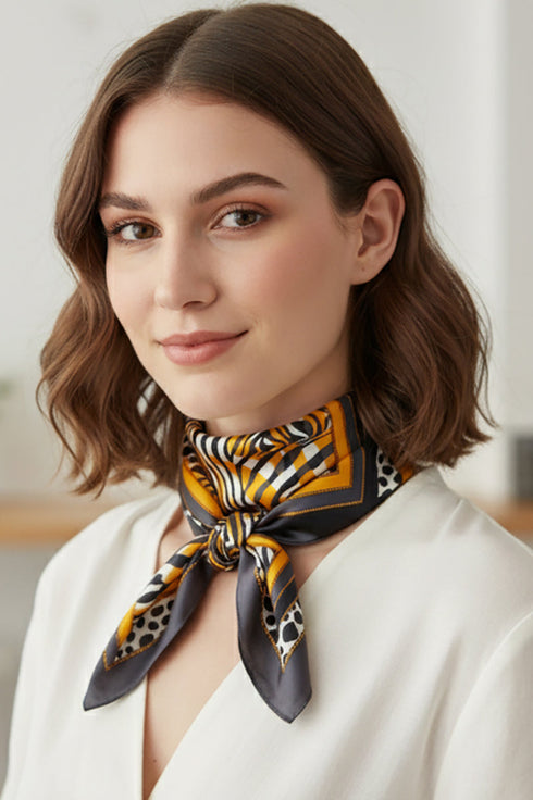 Wild Intent Mustard Square Satin Scarf