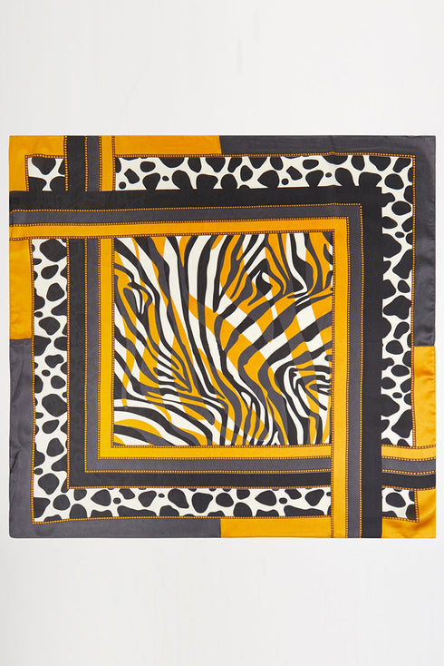 Wild Intent Mustard Square Satin Scarf