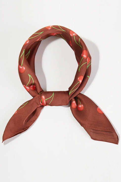 Cherry Twilight Square Satin Scarf