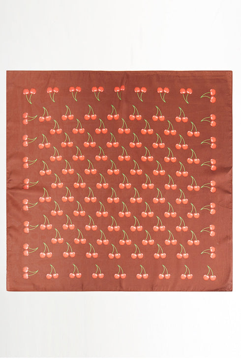 Cherry Twilight Square Satin Scarf