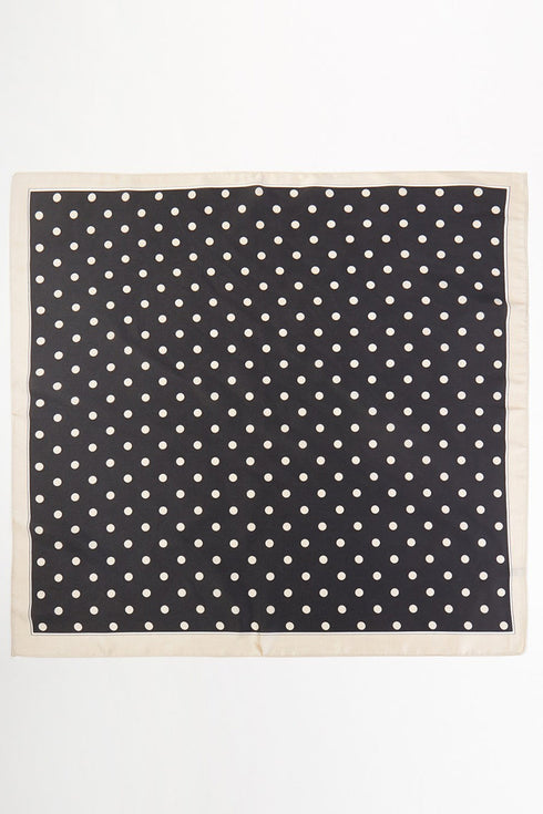 Polka Dot Perfection Black Square Satin Scarf