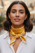 Polka Dot Perfection Mustard Square Satin Scarf